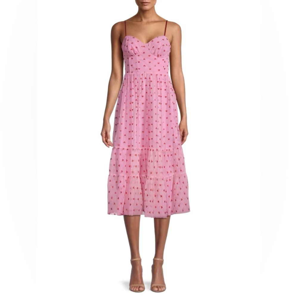 NWT betsey Johnson heart corset dress tulle glitter small size 4